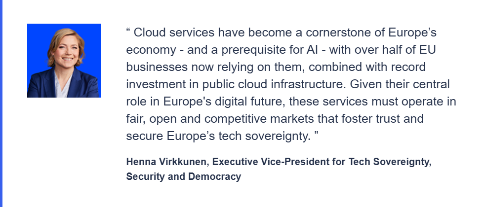 Quote by Heena Virkunnen, Executive Vice-President for Tech Sovereignty