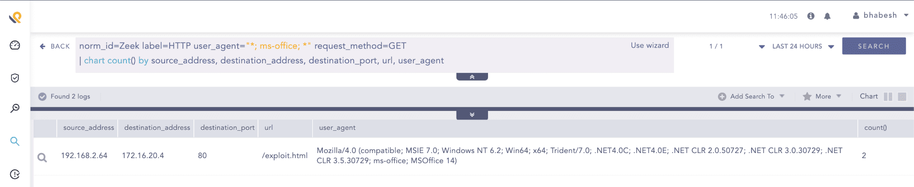 LP - Searching for Office application’s user-agents in HTTP events